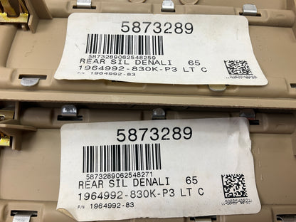 (2) NEW UNBOXED OEM GM Short Rear Door Sill Plates TAN - 2007-2014 Yukon Denali