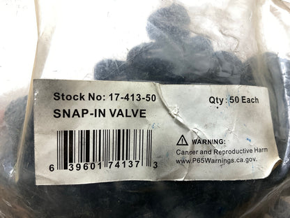 Lot Of 50 - Snap-In Tubeless Tire Valve Stems # 17-413