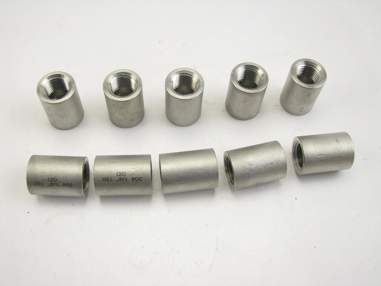 (10) UNBOXED Coupling, 304 Stainless Steel, 1/4'' Female NPT X 1/4'' Female NPT