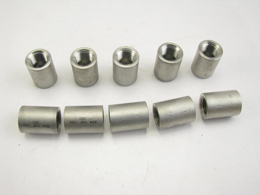 (10) UNBOXED Coupling, 304 Stainless Steel, 1/4'' Female NPT X 1/4'' Female NPT