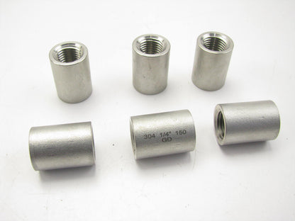 (6) 1LRY6 Coupling, 304 Stainless Steel, 1/4'' Female NPT X 1/4'' Female NPT