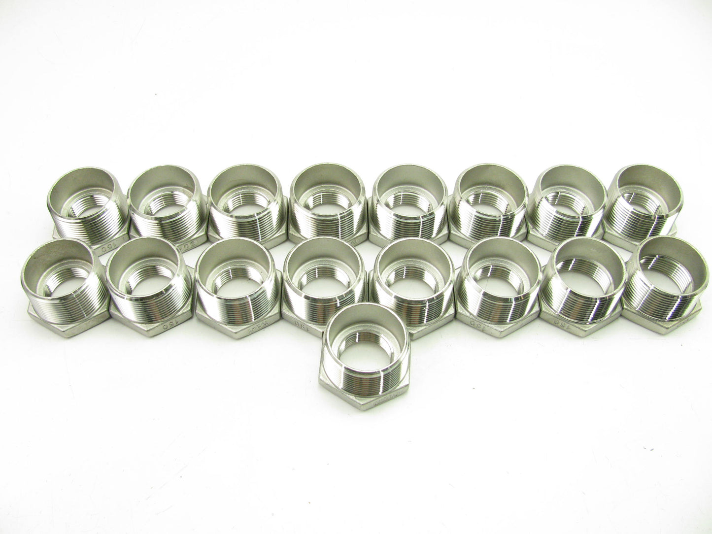 (27 Pcs) 1LTG2 Hex Reducer Fittings; 304 Stainless Steel; 1-1/2 X 1''NPT