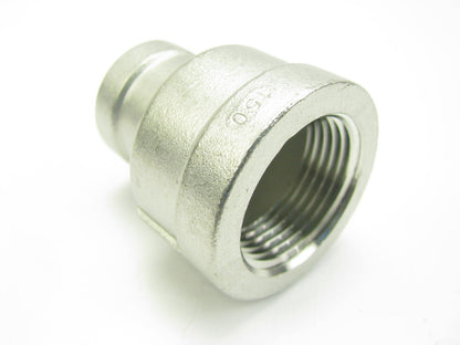 (3) Reducer Couplers: 304 Stainless Steel, 1'' To 1/2'' Female NPT X Female NPT