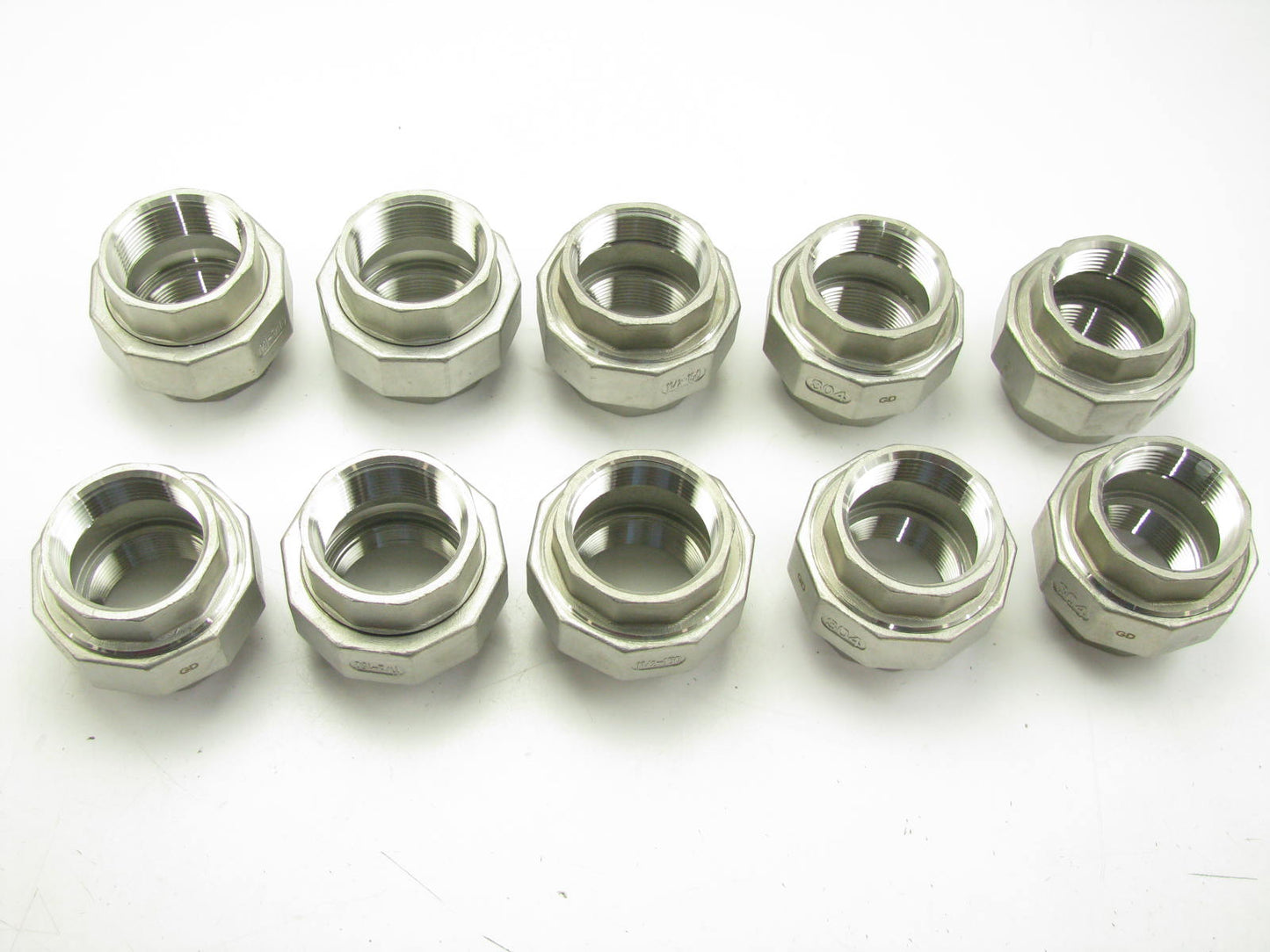 (10) Union: 304 Stainless Steel, 1-1/2'' Female NPT X 1-1/2'' Female NPT