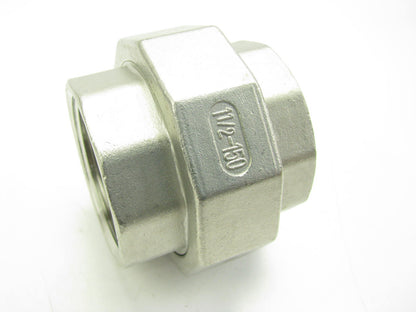 (10) Union: 304 Stainless Steel, 1-1/2'' Female NPT X 1-1/2'' Female NPT
