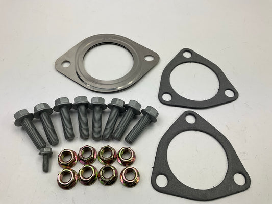 (2) Exhaust Header Collector Gaskets 2-3/8'' Diameter, 3-bolt, With Bolts & Nuts