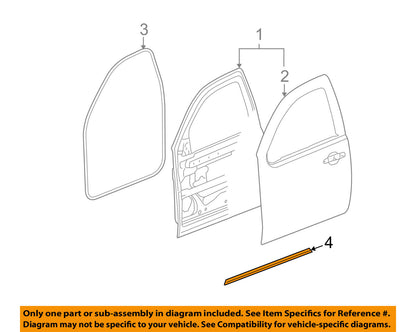 NEW OEM FOR GM Front Door-Lower Weatherstrip Weather Strip Seal Left 20835970