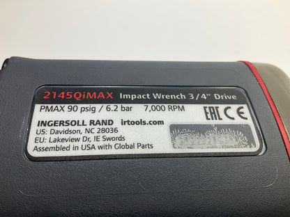 NEW MISSING BOX Ingersoll Rand 2145QiMAX 3/4 Drive Air Impact Wrench 1350 Ft-lbs