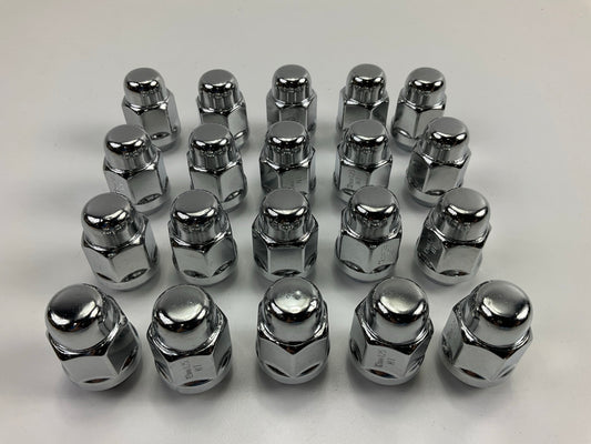 NEW UNBOXED 20 White Knight 217064 Bulge Acorn Lug Nuts 12mm-1.25 R.H. Hex 3/4''