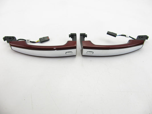 (2) OEM GM Front Exterior Passive Entry Door Handles 22904469 Dark Red W/chrome