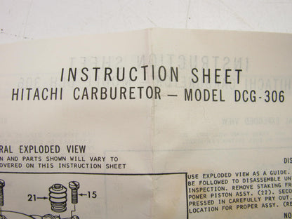HITACHI DCG-306 Carburetor Rebuild Repair Kit