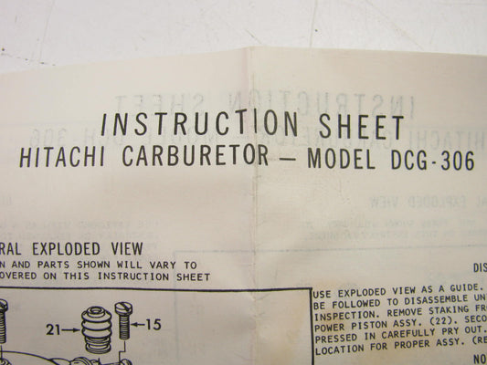 HITACHI DCG-306 Carburetor Rebuild Repair Kit