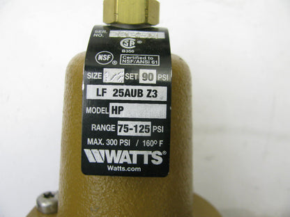 NEW - UNBOXED WATTS 26X116 Adjustable Water Pressure Regulator Valve, 75-125 PSI