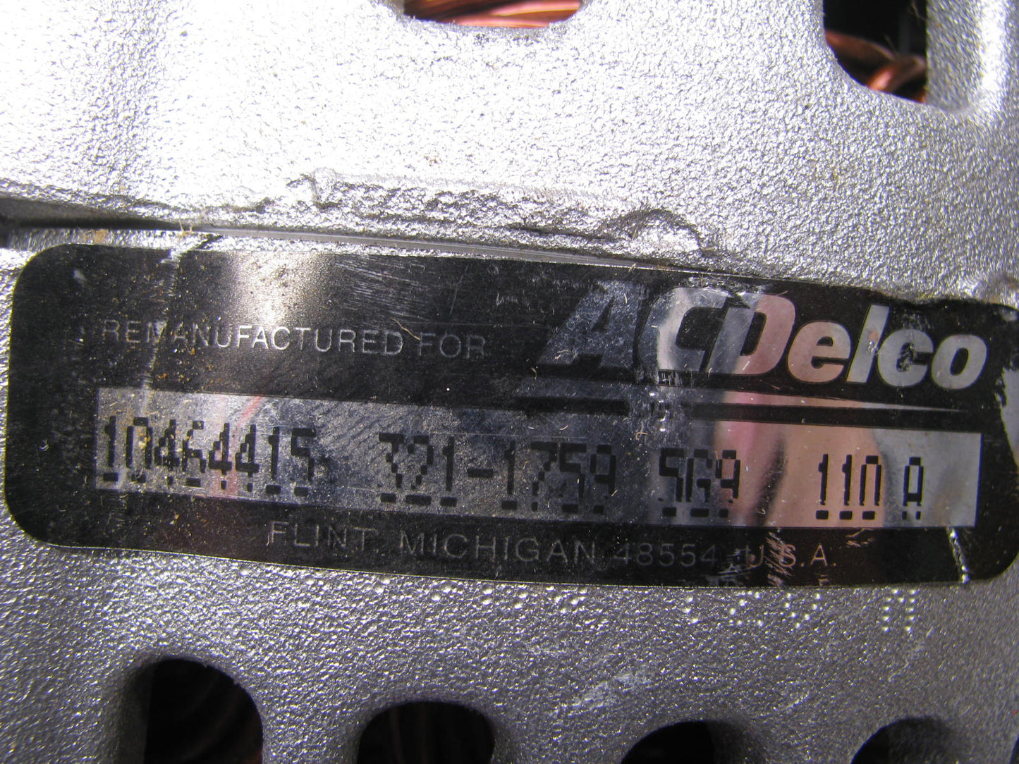 REMAN. ACDelco 321-1759 Alternator 1999-2003 Pontiac Grand Prix 3.1L, 105 Amp