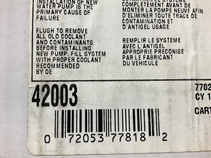 NEW - OUT OF BOX 42003 Engine Water Pump For 1987-1988 AMC Eagle 4.2L