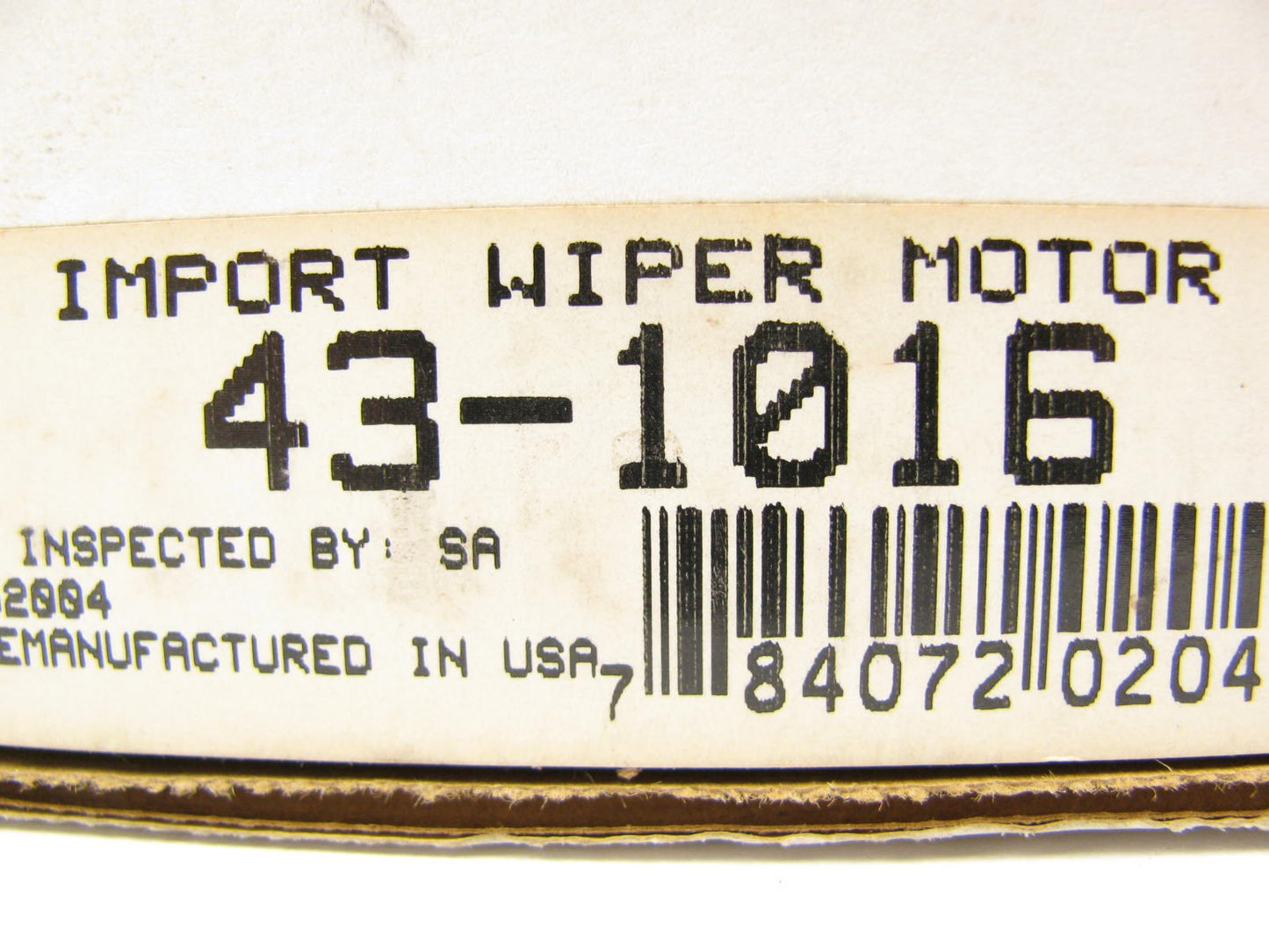 REMAN. OUT OF BOX 43-1016 Windshield Wiper Motor - 1984-1987 Audi 4000, Coupe