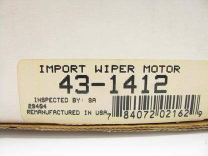 REMAN. 43-1412 Windshield Wiper Motor - 1983-1984 Honda Prelude