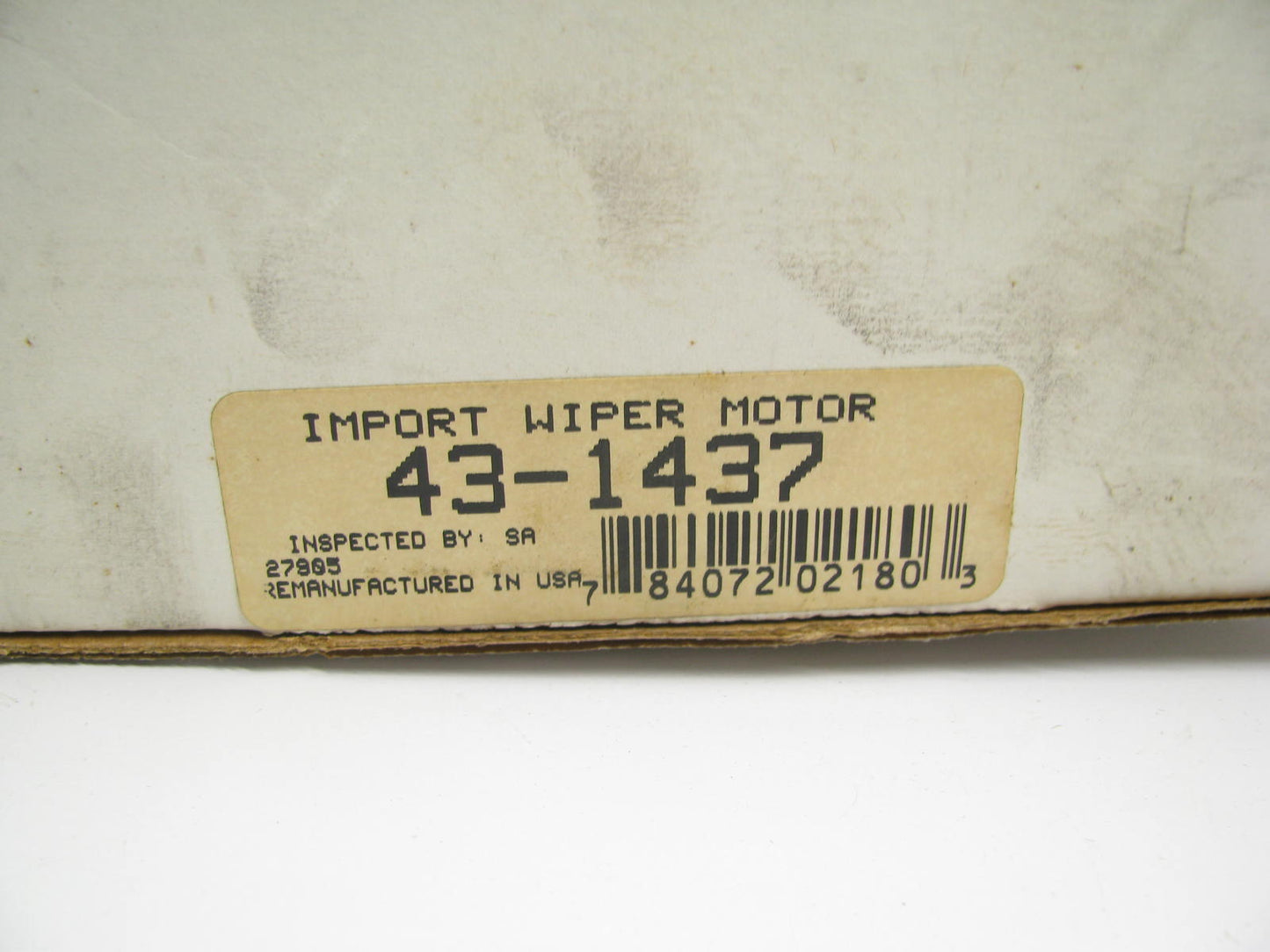 REMAN. 43-1437 Windshield Wiper Motor For 1985 Subaru XT