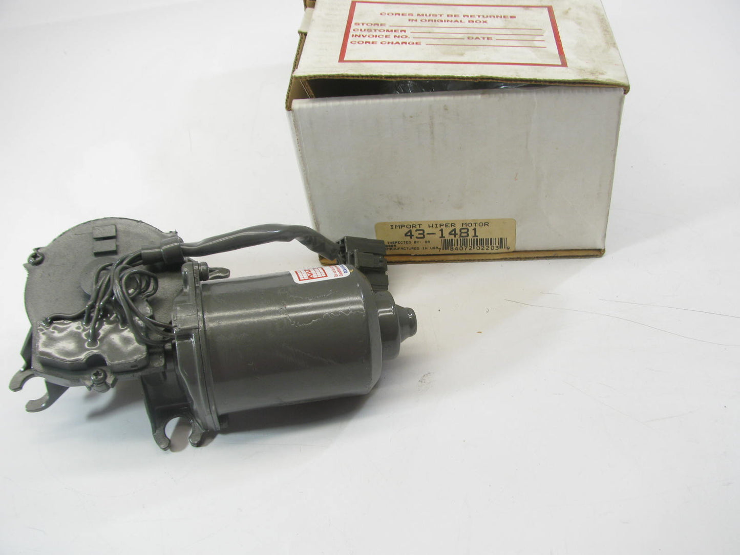 REMAN. OUT OF BOX 43-1481 FRONT Windshield Wiper Motor 1989-1998 Mazda MPV