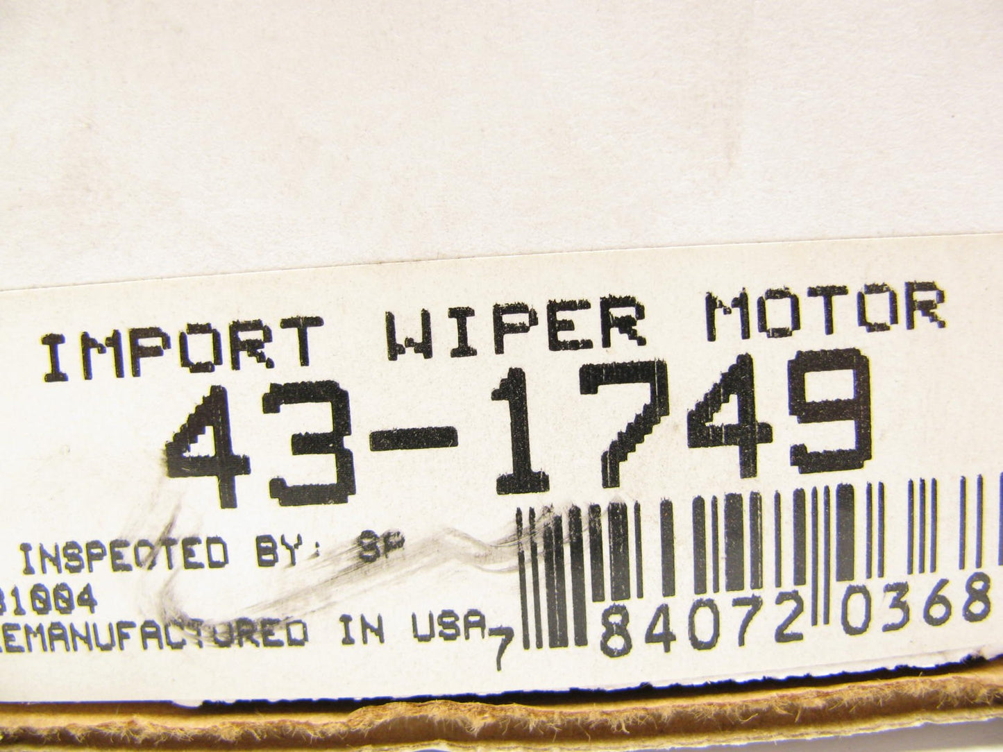 REMANUFACTURED 43-1749 Windshield Wiper Motor 1992-2000 Lexus SC300 SC400