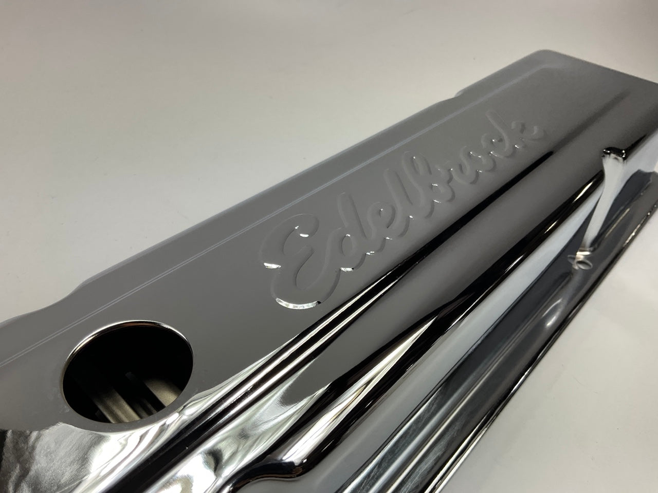 New Unboxed Edelbrock 4449 Chrome Signature Valve Covers 59-86 Chevy Small Block