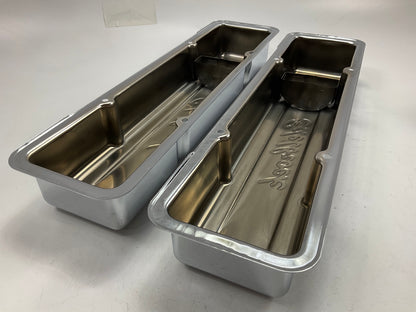 New Unboxed Edelbrock 4449 Chrome Signature Valve Covers 59-86 Chevy Small Block