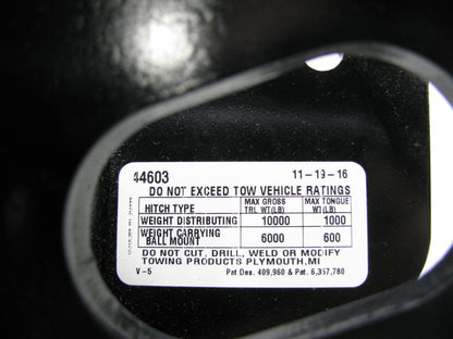NEW UNBOXED Reese 44603 Class 4 Trailer Hitch, 2 Inch Square Receiver, Black