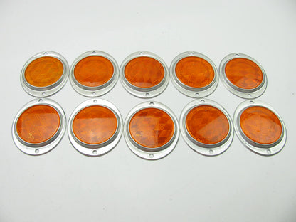 (x10) 3'' Round  Amber Reflector With Oval Aluminum Housing 472A
