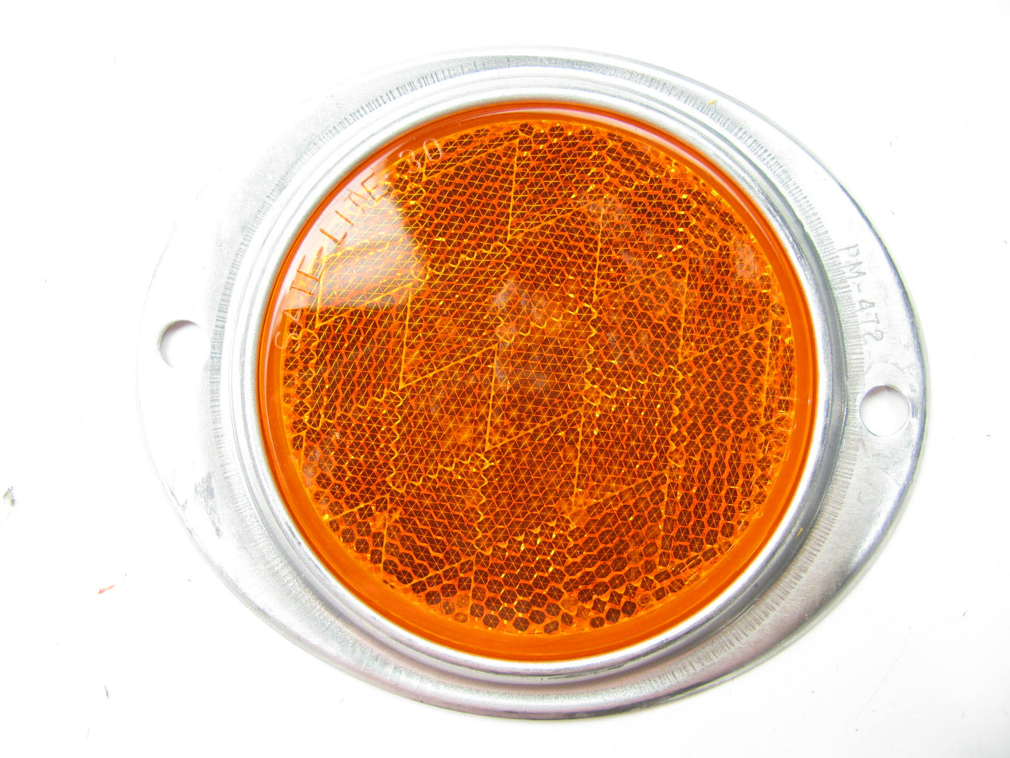 (x2) 3'' Round  Amber Reflector With Oval Aluminum Housing 472A