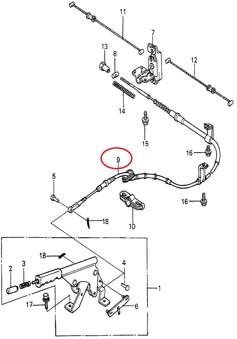 NEW - OUT OF BOX 47510-692-690 Front Parking Brake Cable 1980 Honda Prelude