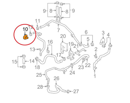NEW OEM Audi 4H0121445K Engine Coolant Hose Elbow Tube