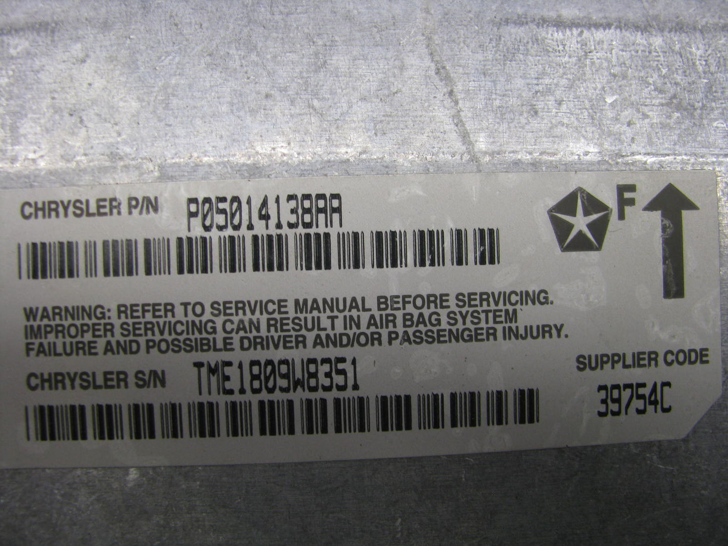 NEW UNBOXED OEM 5014138AA SRS Control Module For 1994-1997 Dodge Van