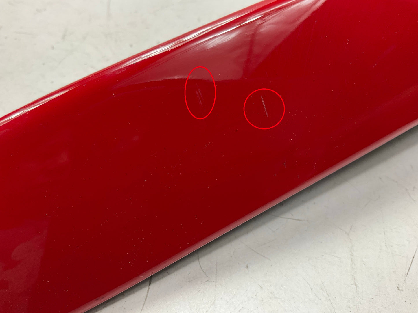 USED SCRATCHED - License Plate Lamp Light Trim Flame Red 99-04 Grand Cherokee