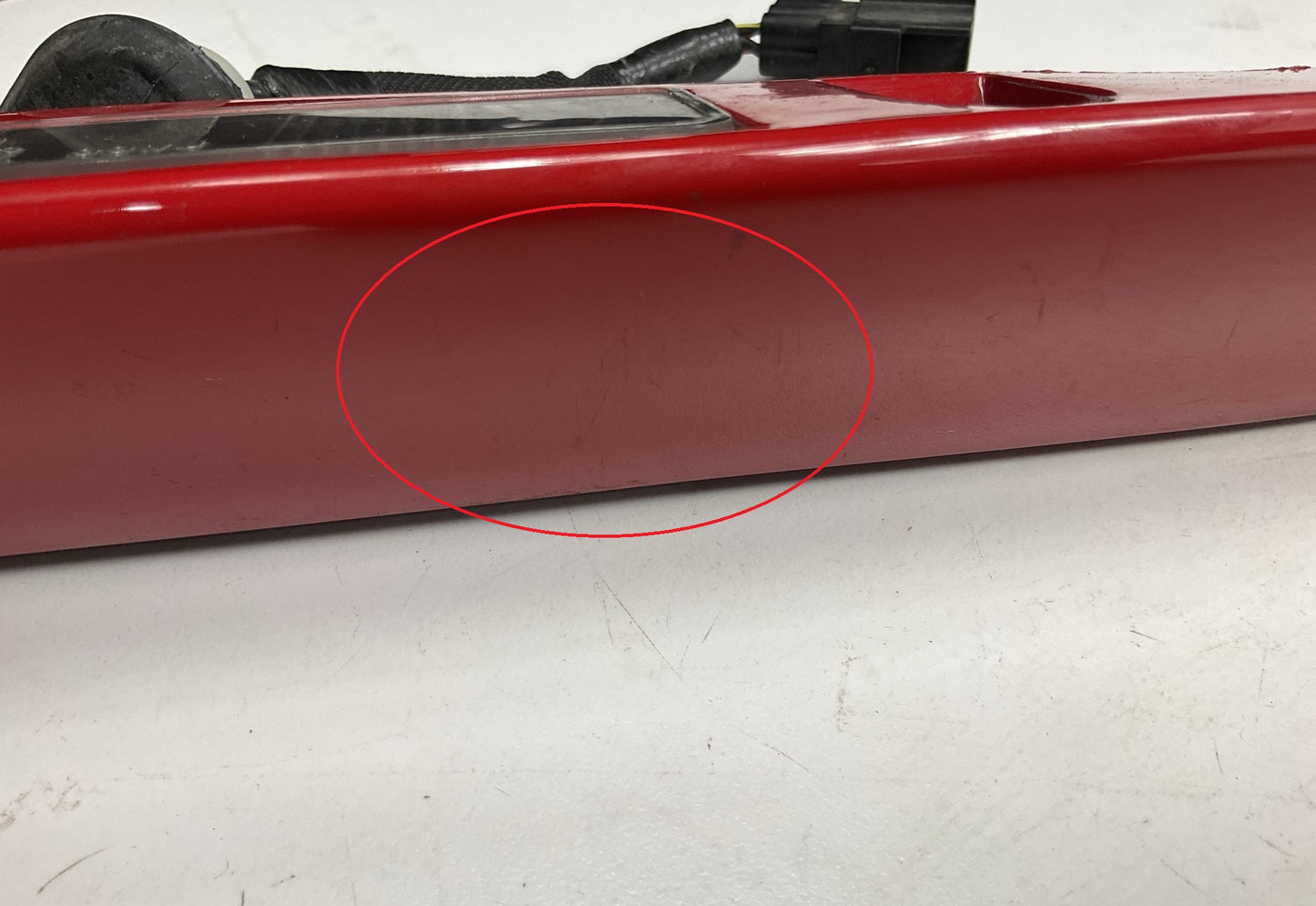 USED SCRATCHED - License Plate Lamp Light Trim Flame Red 99-04 Grand Cherokee