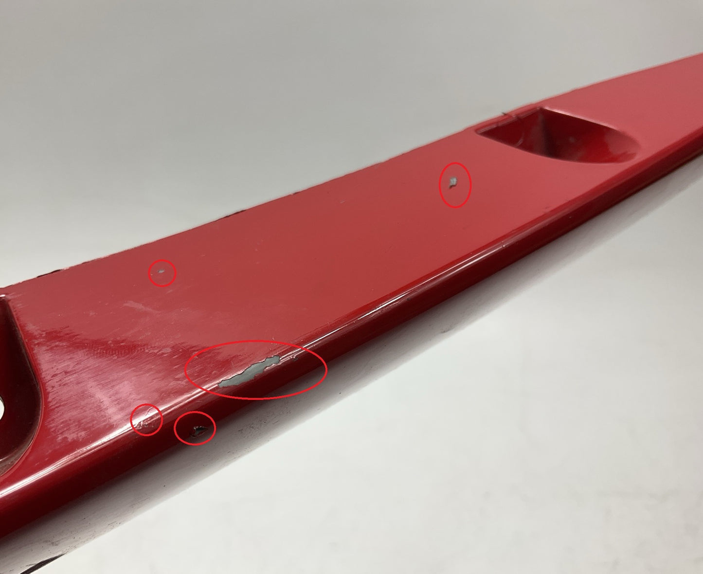 USED SCRATCHED - License Plate Lamp Light Trim Flame Red 99-04 Grand Cherokee