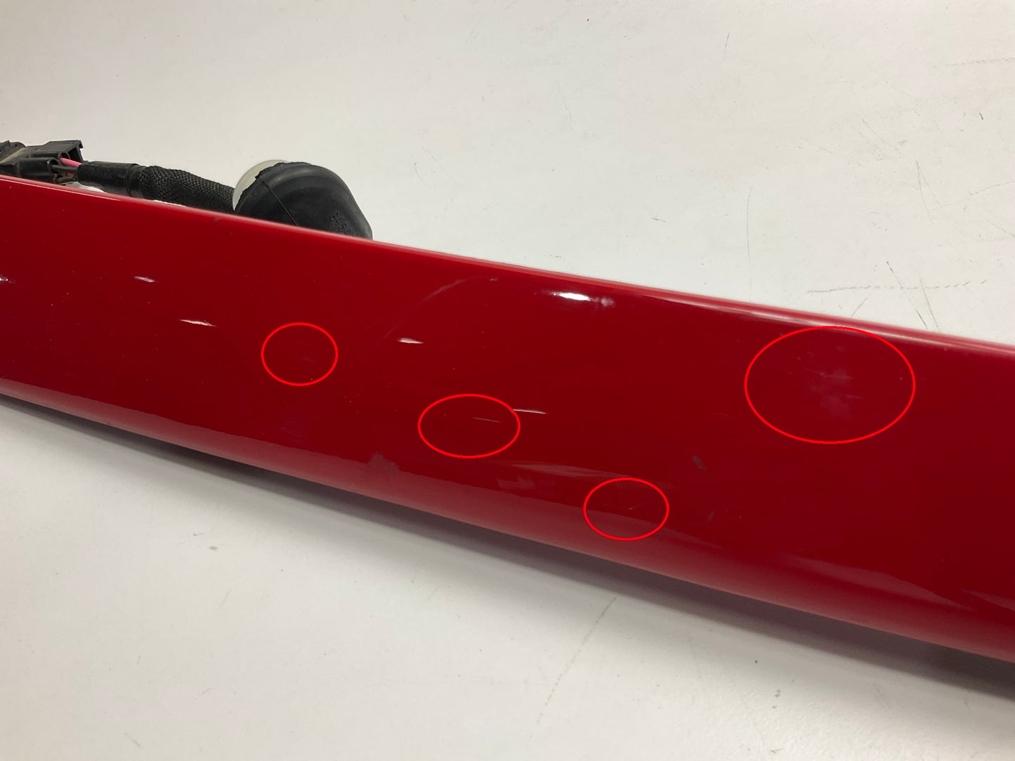 USED SCRATCHED - License Plate Lamp Light Trim Flame Red 99-04 Grand Cherokee