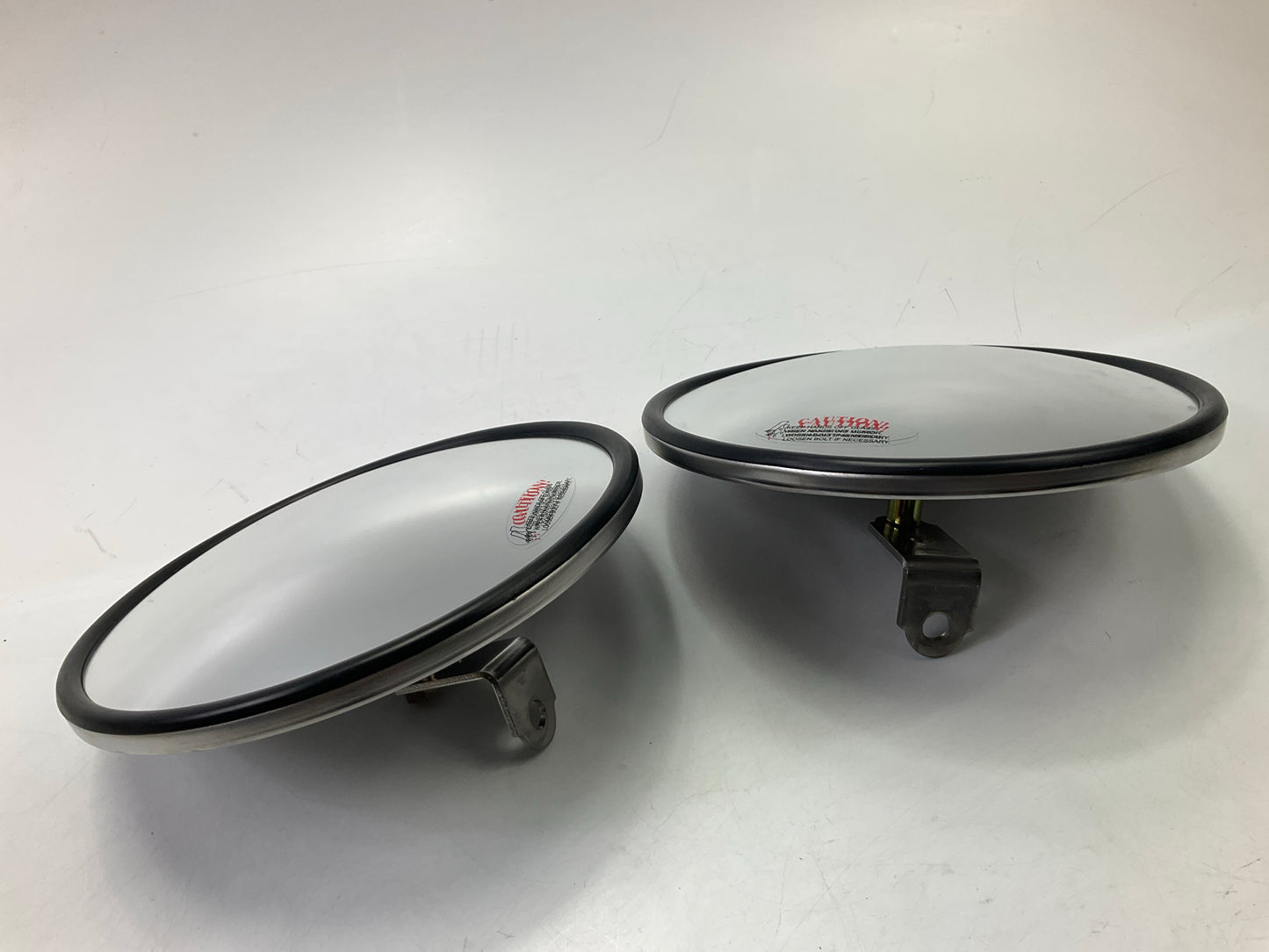(2) NEW UNBOXED  8-1/2 Inch 8.5'' Stainless Steel Convex Truck Mirror W/ Bracket