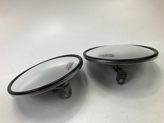 (2) NEW UNBOXED  8-1/2 Inch 8.5'' Stainless Steel Convex Truck Mirror W/ Bracket