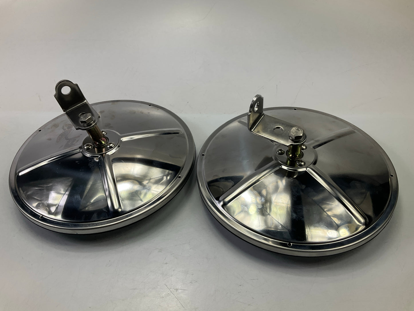 (2) NEW UNBOXED  8-1/2 Inch 8.5'' Stainless Steel Convex Truck Mirror W/ Bracket