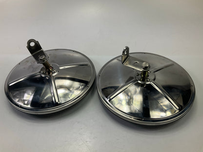 (2) NEW UNBOXED  8-1/2 Inch 8.5'' Stainless Steel Convex Truck Mirror W/ Bracket