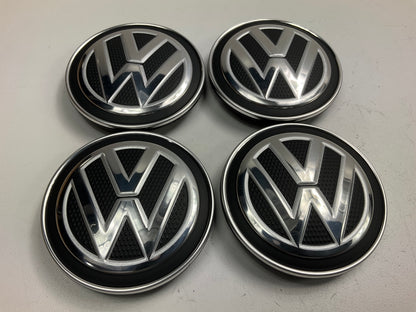 (4) NEW UNBOXED OEM VW 5G0601171 Wheel Center Caps 5G0-601-171-XQI