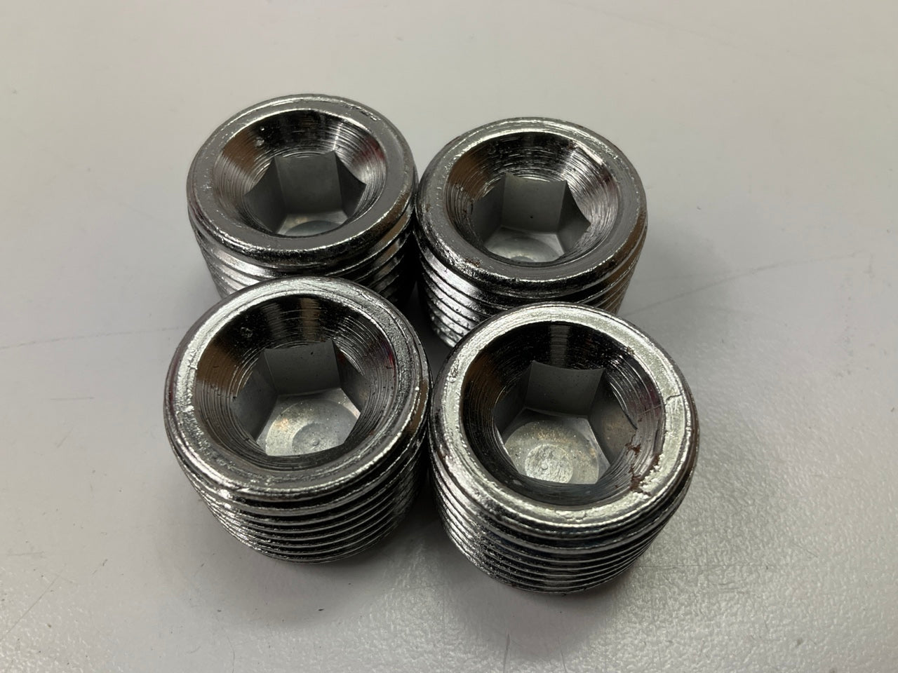 Spectre 6068 Steel Pipe Plug Fittings, 1/2 Inch NPT, Chrome, Set Of 4