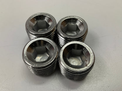 Spectre 6068 Steel Pipe Plug Fittings, 1/2 Inch NPT, Chrome, Set Of 4
