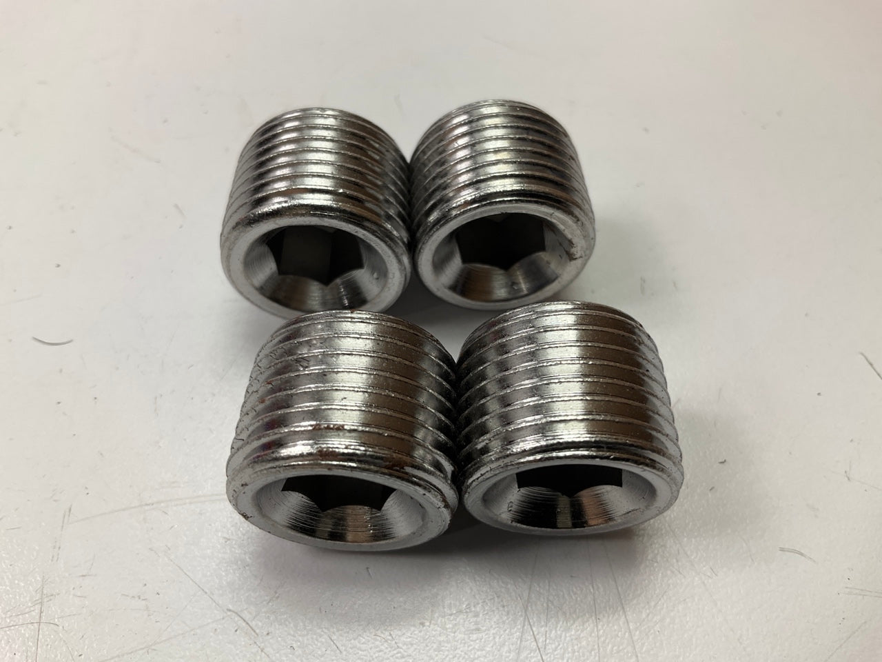 Spectre 6068 Steel Pipe Plug Fittings, 1/2 Inch NPT, Chrome, Set Of 4