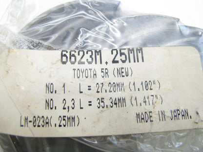 NEW UNBOXED F.M. 6623M TOYOTA 5R 83-86 2.0L Engine Main Bearings - 0.25mm Size