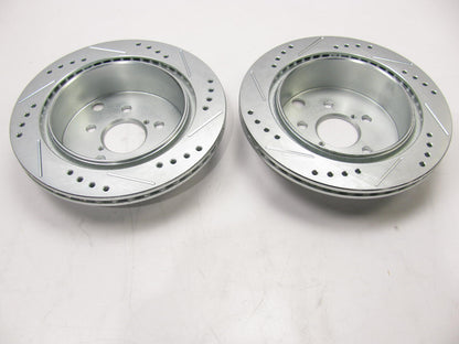 NEW - UNBOXED Rear Slotted Drilled Rotor Set For 2015-20 Subaru WRX W/O Eyesight