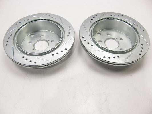 NEW - UNBOXED Rear Slotted Drilled Rotor Set For 2015-20 Subaru WRX W/O Eyesight