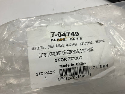 7-04749 Lawn Mower Blade, 24-7/8'' Long, 0.910'' Hole, 2-1/2'' Wide, 0.310'' Thick