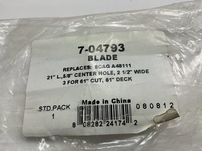 7-04793 21'' Rotary Notched Commercial Lawn Mower Blade, 5/8'' Hole 48111, 481708