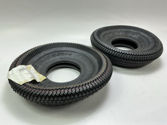 (2) Primeline 7-04827, 410 X 350-4 Tires 410X350X4,  Saw Tooth Tread
